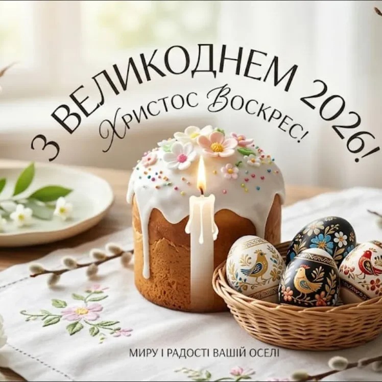 З величним святом Великодня!